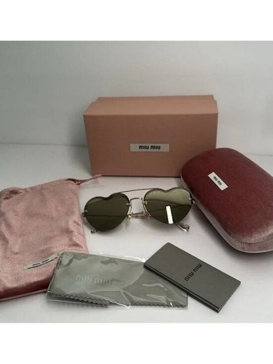 New - Miu Miu™ Core Collection MU 62US ZVN1C0 58 - Pale Gold
